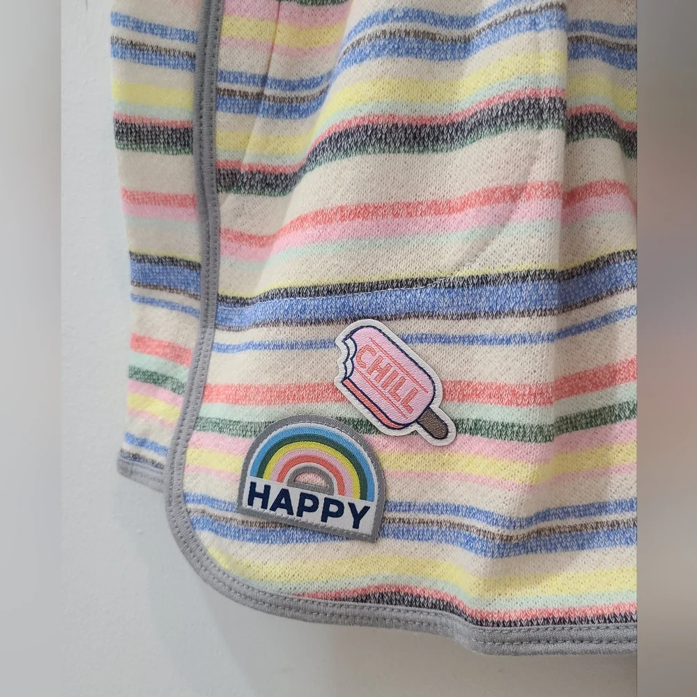 JUSTICE Big Girl's Pastel Striped French Terry Sleeveless Romper Sz 18/XXL